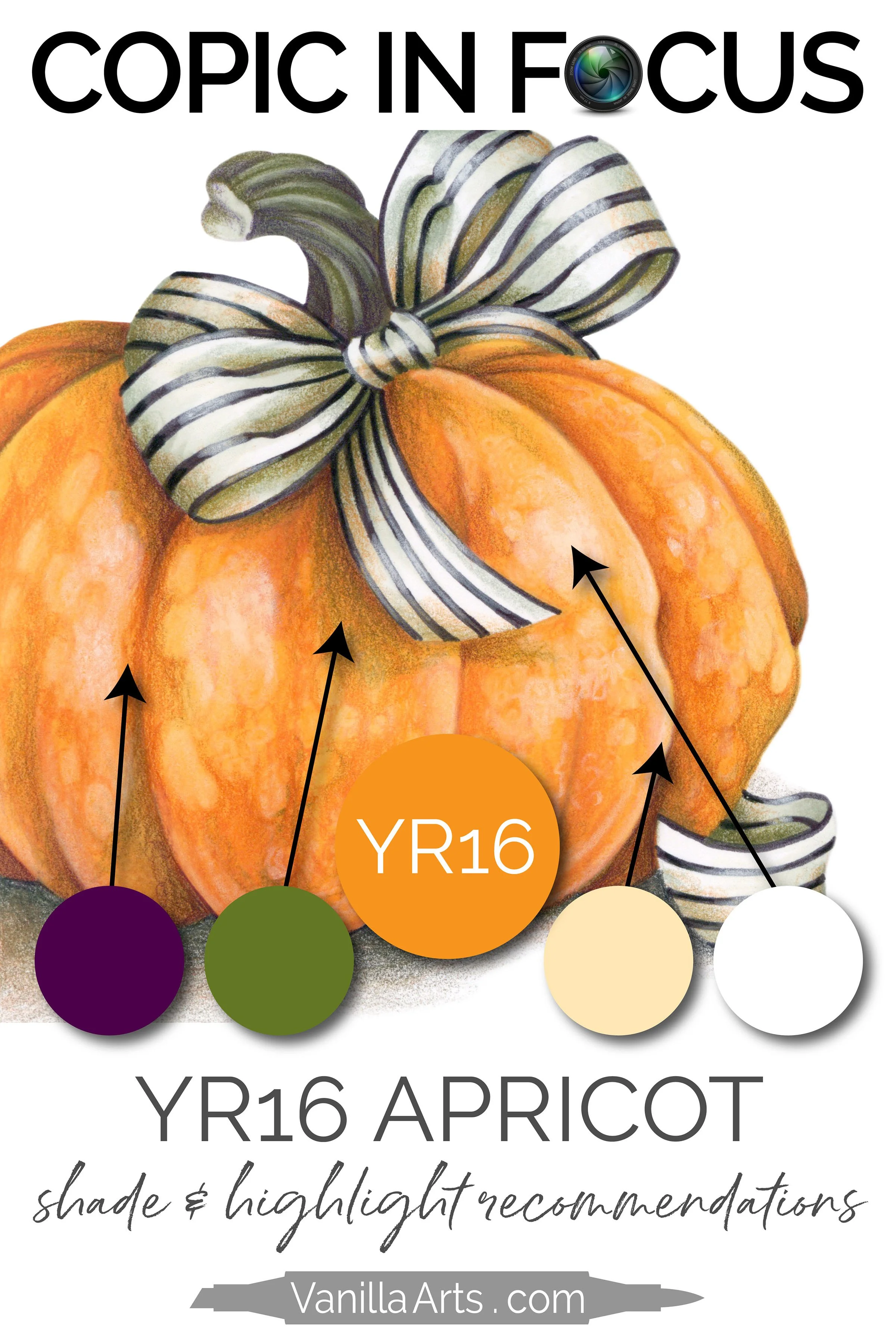 Copic Marker YR16 “Apricot” (Tips for orange alcohol markers